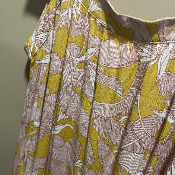 Knox Rose Womens Yellow Red Long Sun Dress L Flutter Sleeve Floral Cottage Core - Picture 2 of 12